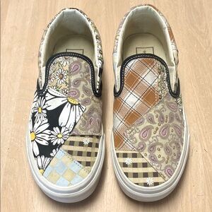 Vans Off The Wall Women 7.5 Men 6.0 Meadow Patchwork  Slip-On Shoes